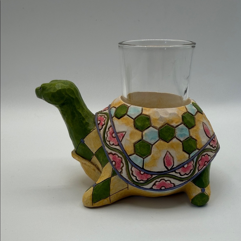 Jim Shore Rare Colorful Turtle Candle Holder - Picture 2 of 6
